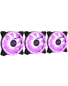 Комплект вентиляторов F3 T120 ARGB BK, 120 мм, 1800rpm, 21.6 дБ, 4-pin Male/4-pin Female, 3шт, черный, ARGB подсветка (F3-T120BKAM3-GL) Pccooler