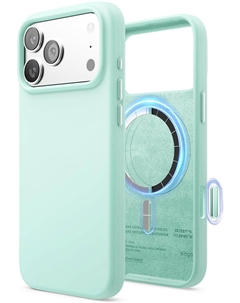 Чехол Magnetic Aqua Sky для iPhone 17 Pro Max, MagSafe, силикон, аквамарин Elago
