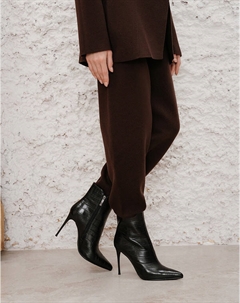 Черные женские ботильоны на шпильке Mascotte