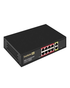 Коммутатор неуправляемый EDES-1010D.8PoE-96W EX299021RUS 10-портовый UTP 10/100 Base-Tx: 8*IEEE 802.3af (PoE) 25W, 2*RJ45 Exegate