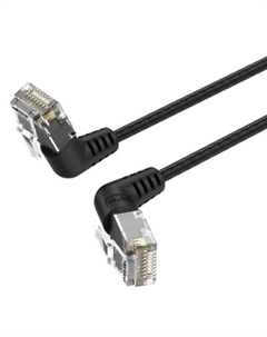 Патч-корд IBOBN прямой UTP cat.6a, RJ45 угол 90 - 15м. Черный Vention