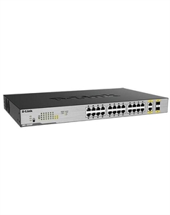 Коммутатор неуправляемый DGS-1026MP/B1A 24xUTP 10/100/1000 PoE (370 Вт), 2xCombo100/1000Base-T/SFP, 19” D-link