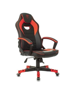 Кресло игровое GAME 16, на колесиках, ткань/экокожа, черный/красный/красный Zombie