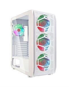 Корпус GL390, EATX, Midi-Tower, USB 3.0, RGB подсветка, белый, без БП Ginzzu