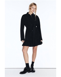 Платье-рубашка мини с воланом и поясом Befree