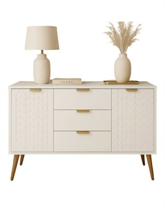 Комод белый с двумя дверцами и тремя ящиками белый So'home