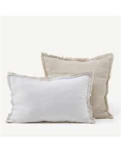 Наволочка из осветленного льна с двойной бахромой Alhanasia бежевый Am.pm.