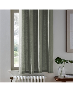 Штора из стиранного льна с люверсами Onega зеленый Laredoute