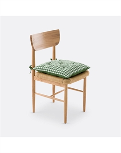 Подушка на стул с принтом виши 40x40 см Edith зеленый Laredoute