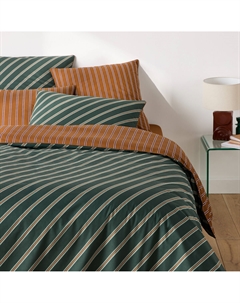 Пододеяльник из хлопкового сатина Georgio зеленый La redoute interieurs