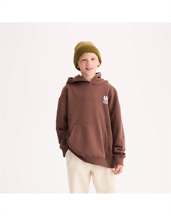 Толстовка с принтом в стиле оверсайз с капюшоном каштановый La redoute collections