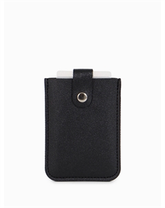 Картхолдер на кнопке, 5 карт, однотонный, черный Nobrand