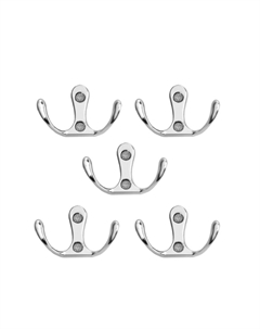 Крючок для ванной Тундра TKD005 двойной на шуруп металл хром (5 шт.) (1866143) Tundra