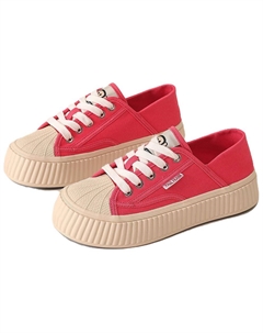 Скользоустойчивые, износостойкие, дышащие, легкие, амортизирующие женские низкие кеды из холста фуксия, цвет Fuchsia Paul frank