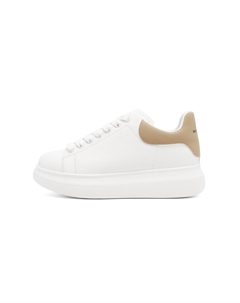 Женские низкие скейтерские кеды бежево-хаки, цвет Beige Khaki Red dragonfly