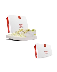 Низкие скейтерские кроссовки унисекс бежево-желтые, цвет Beige Yellow Miniso