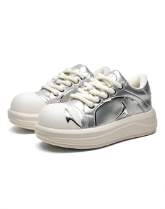 Серебряные низкие скейтерские кроссовки для увеличения роста унисекс, цвет Silver Weishibangwei