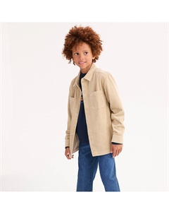 Велюровая рубашка с длиным рукавом бежевый La redoute collections