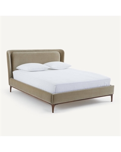 Двуспальная кровать в обивке из велюра Jabote зеленый Am.pm.