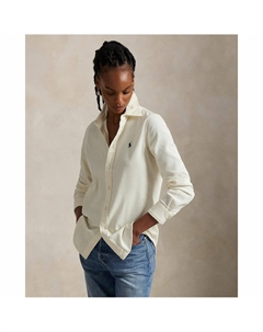 Рубашка с длинными рукавами из велюра бежевый Polo ralph lauren