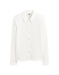 Рубашка с воротником поло из рельефного материала белый Laredoute