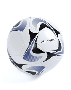 Футбольный мяч, машинная сшивка, 32 панели, р. 5, pvc, резиновая камера, белый, голубой Onlytop