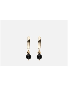 Серьги С черным агатом 2 шт 19.stone
