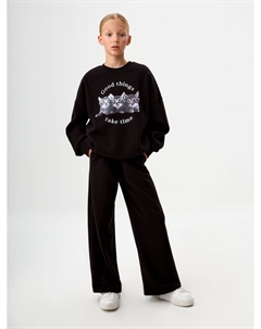 Широкие трикотажные брюки для девочек Sela