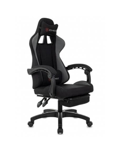 Кресло игровое Shadow черный/серый с подголов. крестов. пластик подст.для ног пластик черный Zombie