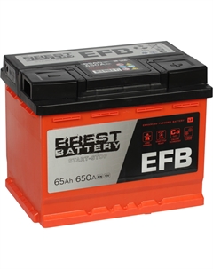 Автомобильный аккумулятор EFB 65 Ач обратная полярность L2 Brest battery