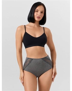 Трусы макси женские серые с элементами кружева Mark formelle