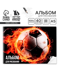 Альбом для рисования 40 листов а5, на скрепке Artfox study