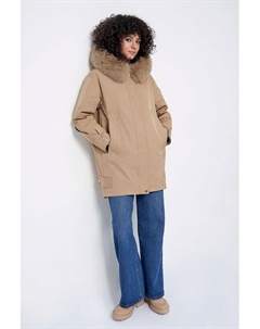 Пальто утепленное с меховой опушкой Electrastyle