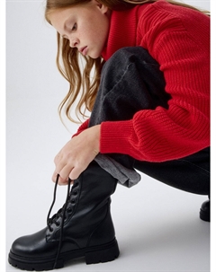 Кожаные ботинки со шнуровкой для девочек Sela