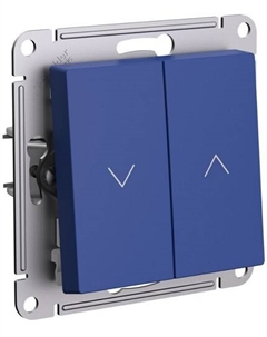 Выключатель двухклавишный для жалюзи ATN001119 AtlasDesign 2х сх.4, 10А, мех., Аквамарин Systeme electric