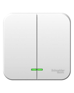 Выключатель Schneider Electric BLNVA105121 2-клавишный с подсветкой 10А, 250B, монтажная пластина (белый) наруж Systeme electric