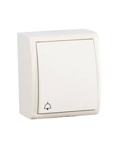 Выключатель 1594160-031 15 Aqua Бежевый 1-клавишный кнопочный с/п с символом "звонок" наружный, IP54 Simon