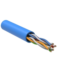 Кабель витая пара U/UTP 5e кат. 4 пары LC1-C5E04-113 24AWG(0.51 мм), медь, одножильный (solid), внутренний, PVC, синий, уп/305м ''GREEN'' Itk