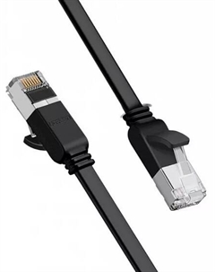 Кабель патч-корд U/UTP 6 кат. 5м NW101 50187_ Pure Copper Ethernet Flat Cable, цвет: черный Ugreen