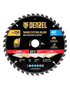 Пильный диск по дереву 733577, ф250 х 30 мм, 40 зубьев Denzel