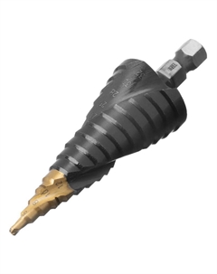 Сверло ступенчатое 723606, 4-6-8-10-12-14-16-18-20-22-24-26-28-30-32 мм, Р6М5, 6-гранный хвостовик Denzel