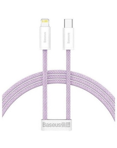 Кабель USB Type-C(M)-Lightning 8-pin(M), быстрая зарядка, 2.4А, Power Delivery 20 Вт, 1 м, фиолетовый, Baseus Dynamic (CALD000005)