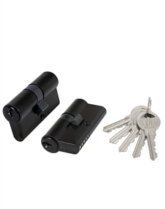 Цилиндр 100 ZA 70 35х35 мм ключ/ключ черный Fuaro