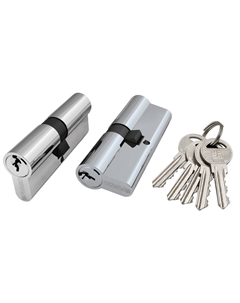 Цилиндр 100 ZA 70 35х35 мм ключ/ключ хром Fuaro