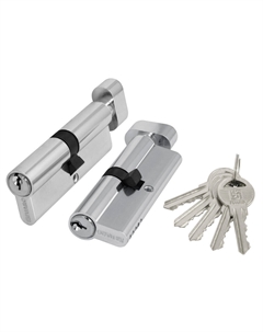 Цилиндр 100 ZM 80 40х40 мм ключ/вертушка хром Fuaro