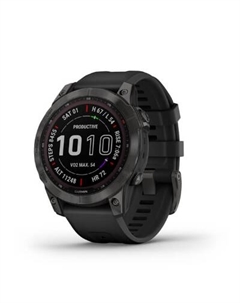 Смарт-часы Garmin Fenix 7X Sapphire Solar Carbon Gray DLC Titanium with Black Band