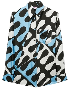 Шелковая рубашка с принтом Leocorno, синий Pucci