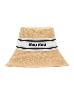 Рафия ведро шляпа женская бежевая, Beige Miu miu