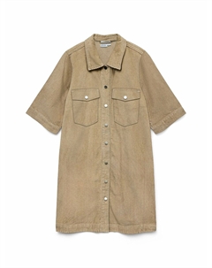 Короткое платье из велюра бежевый Vero moda