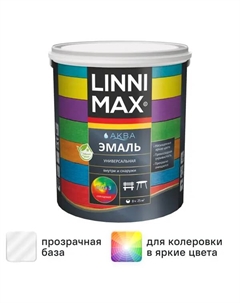 Эмаль цвет прозрачный глянцевый база Б3 2.35 л Linnimax